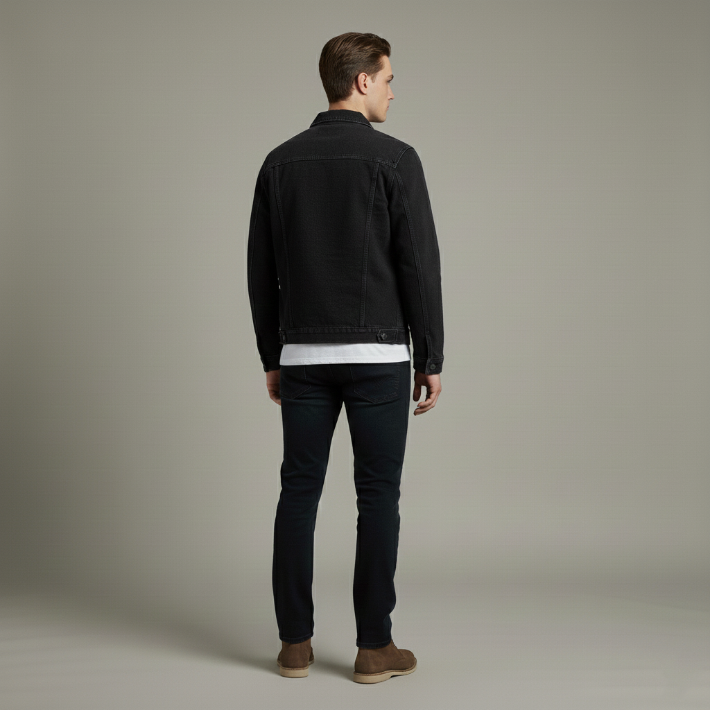 Veste en jean pour homme avec emblème smiley