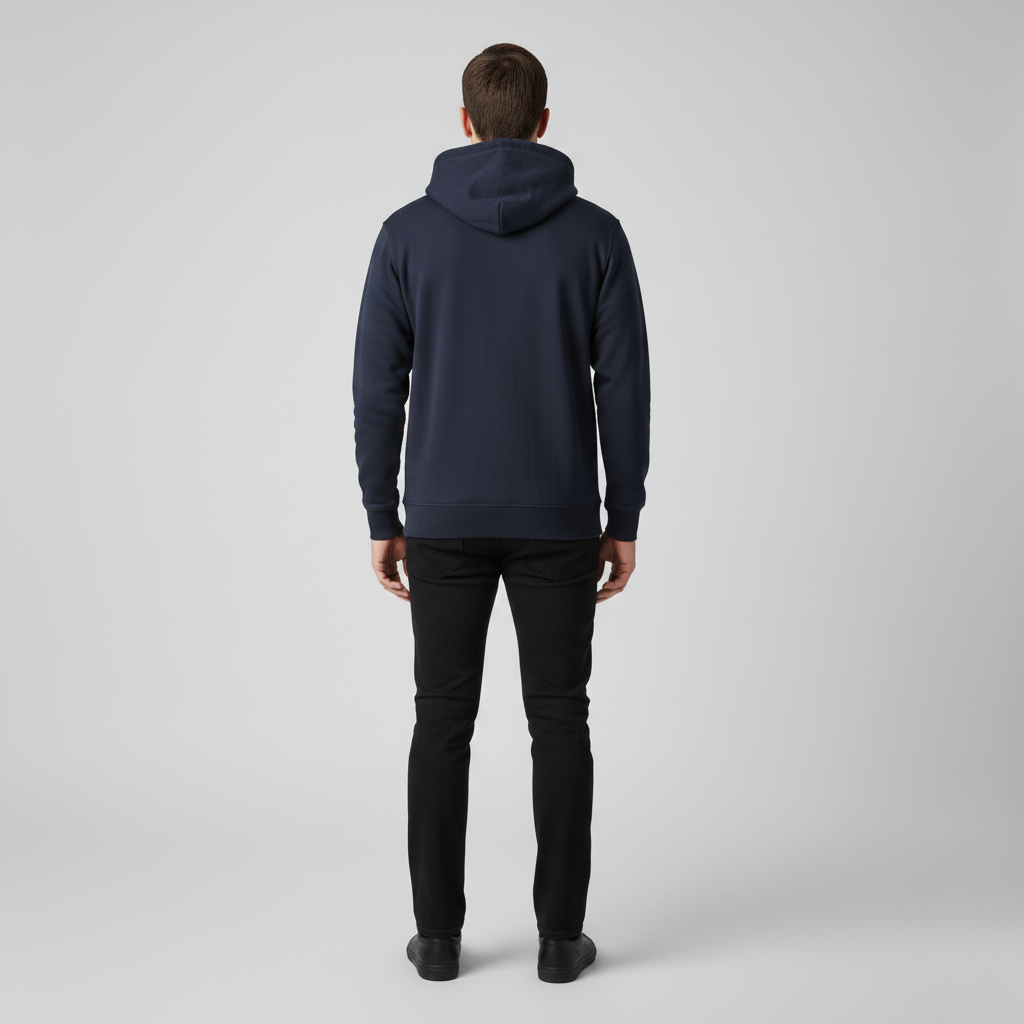 Sweat à capuche homme sans fermeture avec poche frontale