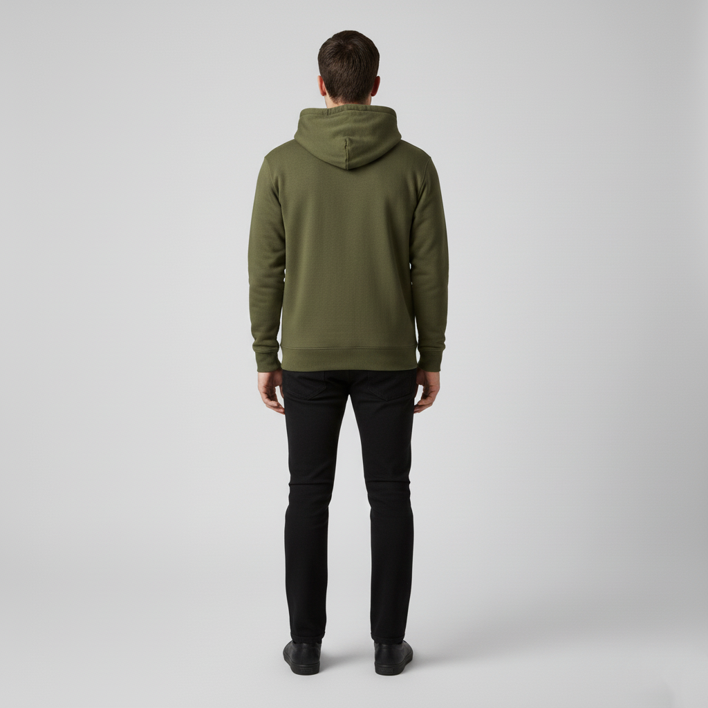 Sweat à capuche homme sans fermeture avec poche frontale