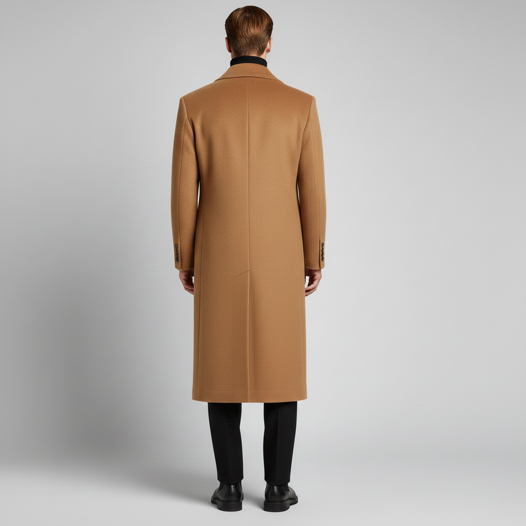 Manteau long pour homme avec col et fermeture boutonnée