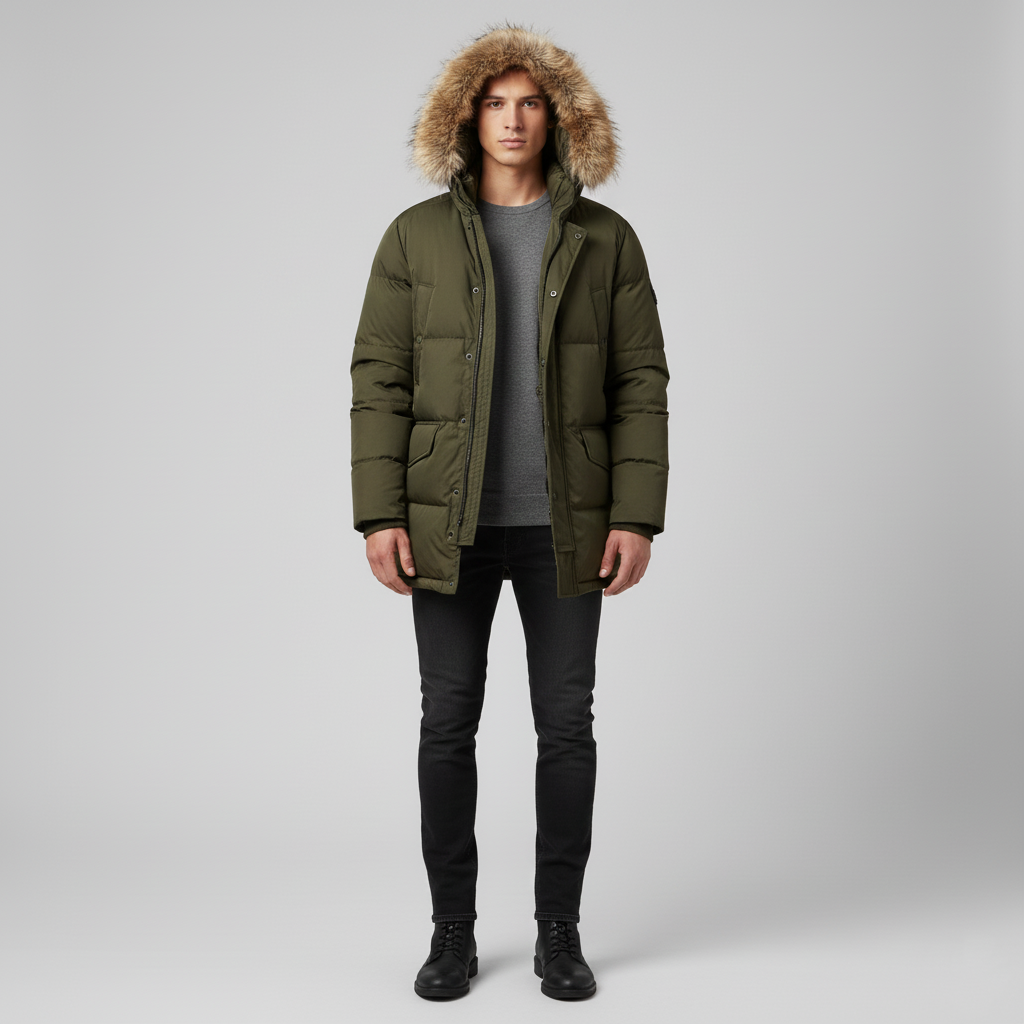 Parka pour homme avec doublure en duvet