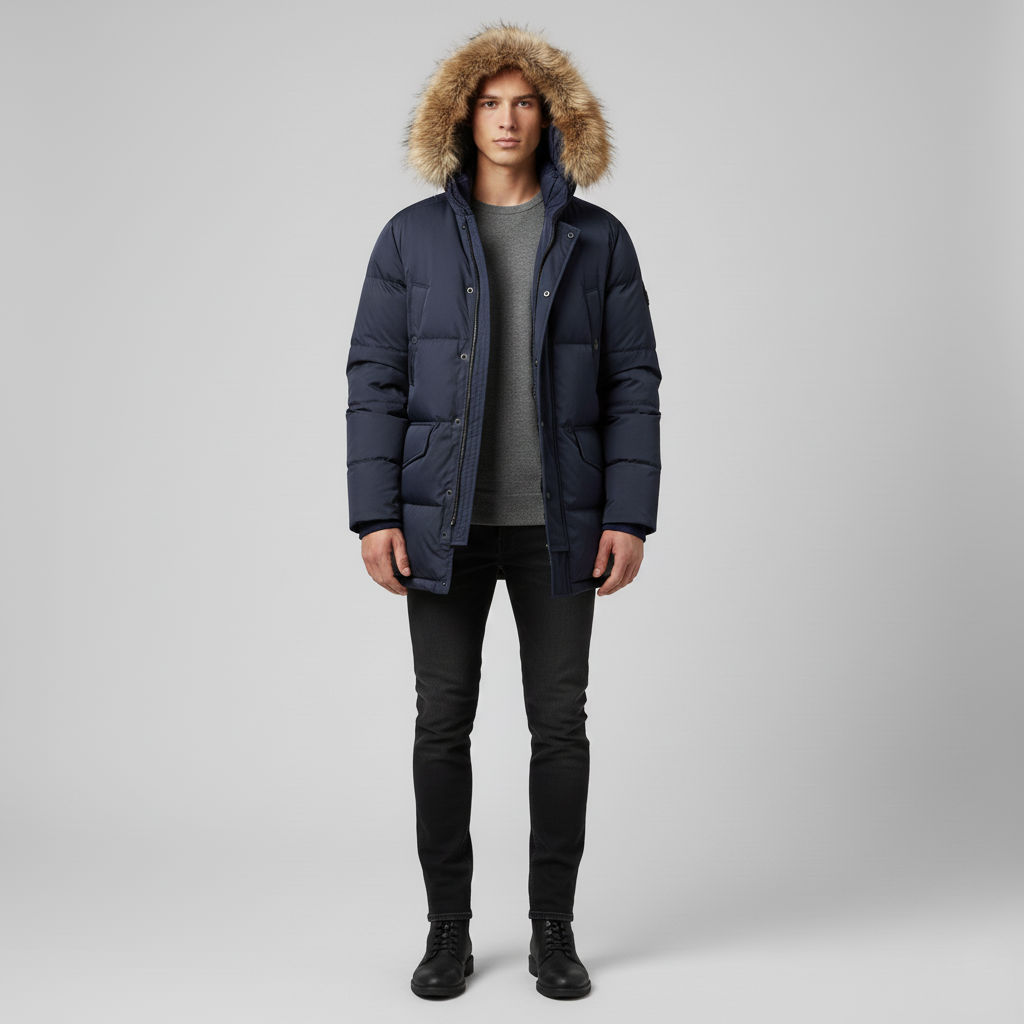 Parka pour homme avec doublure en duvet