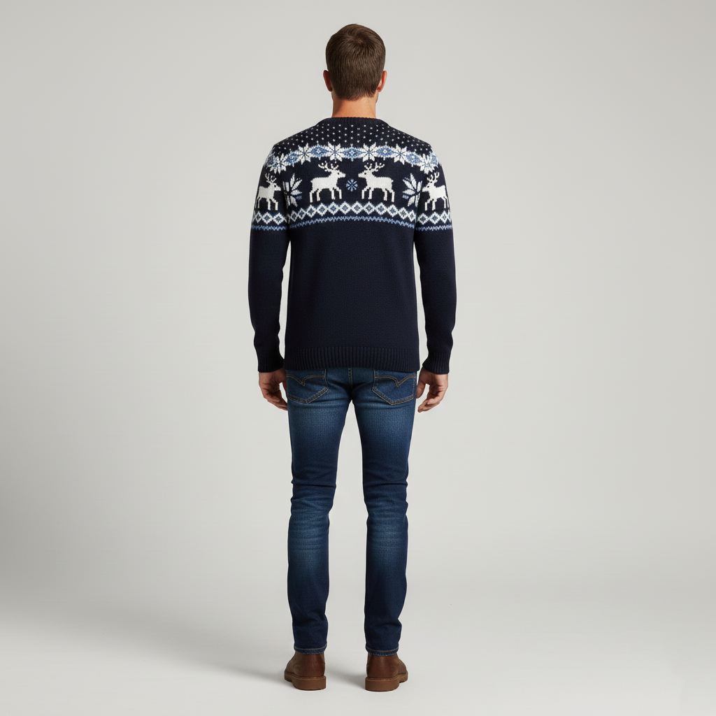 Pull d’hiver homme avec motif renne