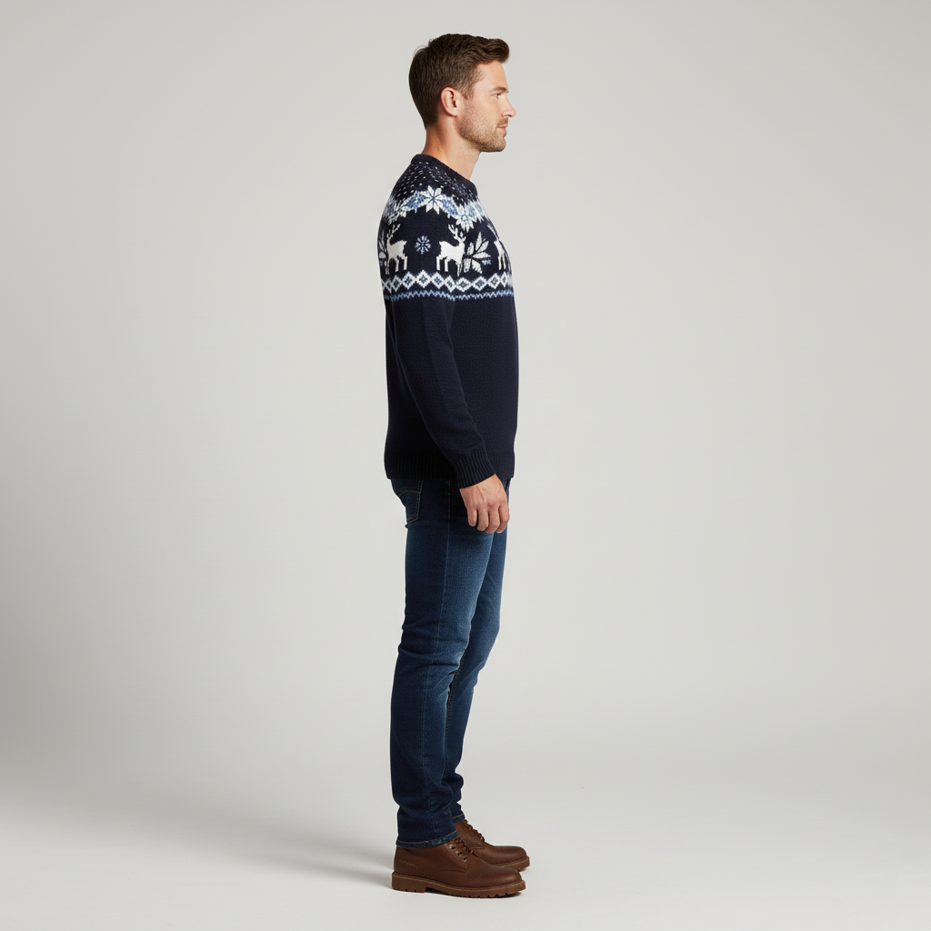 Pull d’hiver homme avec motif renne