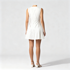 Robe mini estivale portée, vue de dos et profil