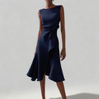 Robe midi en mouvement, vue arrière