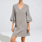 Robe de plage col V avec manches à volants, vue de face