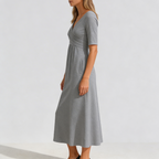 Vue arrière de la robe midi, silhouette ligne A