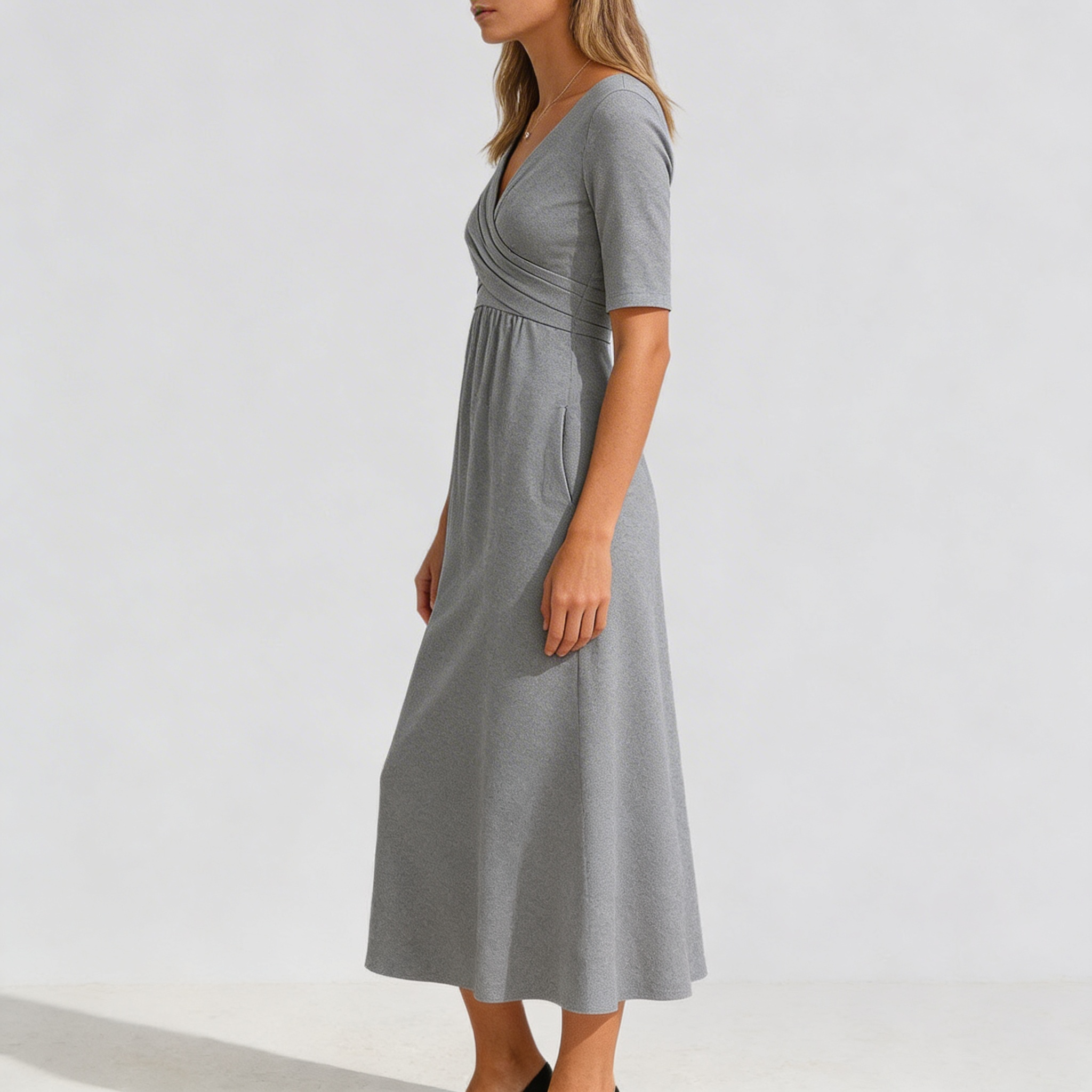 Vue arrière de la robe midi, silhouette ligne A
