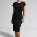 Robe midi femme coupe fluide, vue de face
