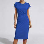 Robe midi, détail de l'encolure et haut