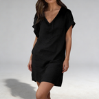 Robe midi ivoire détail de la coupe près du corps