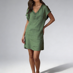Robe midi ivoire détail manches courtes et épaules