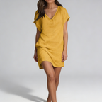 Robe midi ivoire vue de profil côté droit