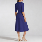 Robe midi femme ivoire coupe ajustée élégante silhouette moderne