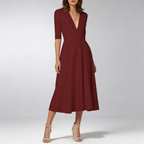 Robe midi femme ivoire coupe ajustée élégante silhouette moderne