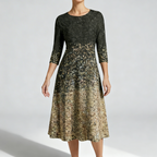 Robe midi scintillante portée de profil