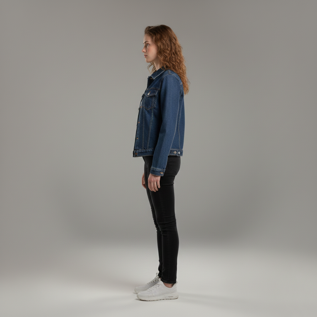 Veste en jean boutonnée pour femme – parfaite pour le printemps