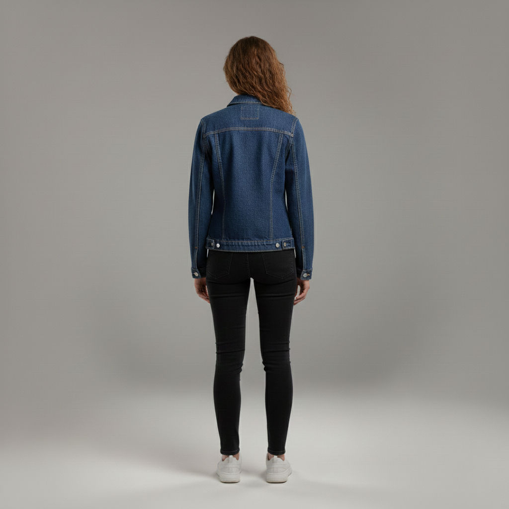 Veste en jean boutonnée pour femme – parfaite pour le printemps