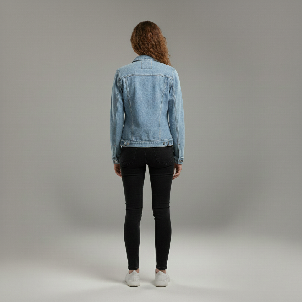 Veste en jean boutonnée pour femme – parfaite pour le printemps