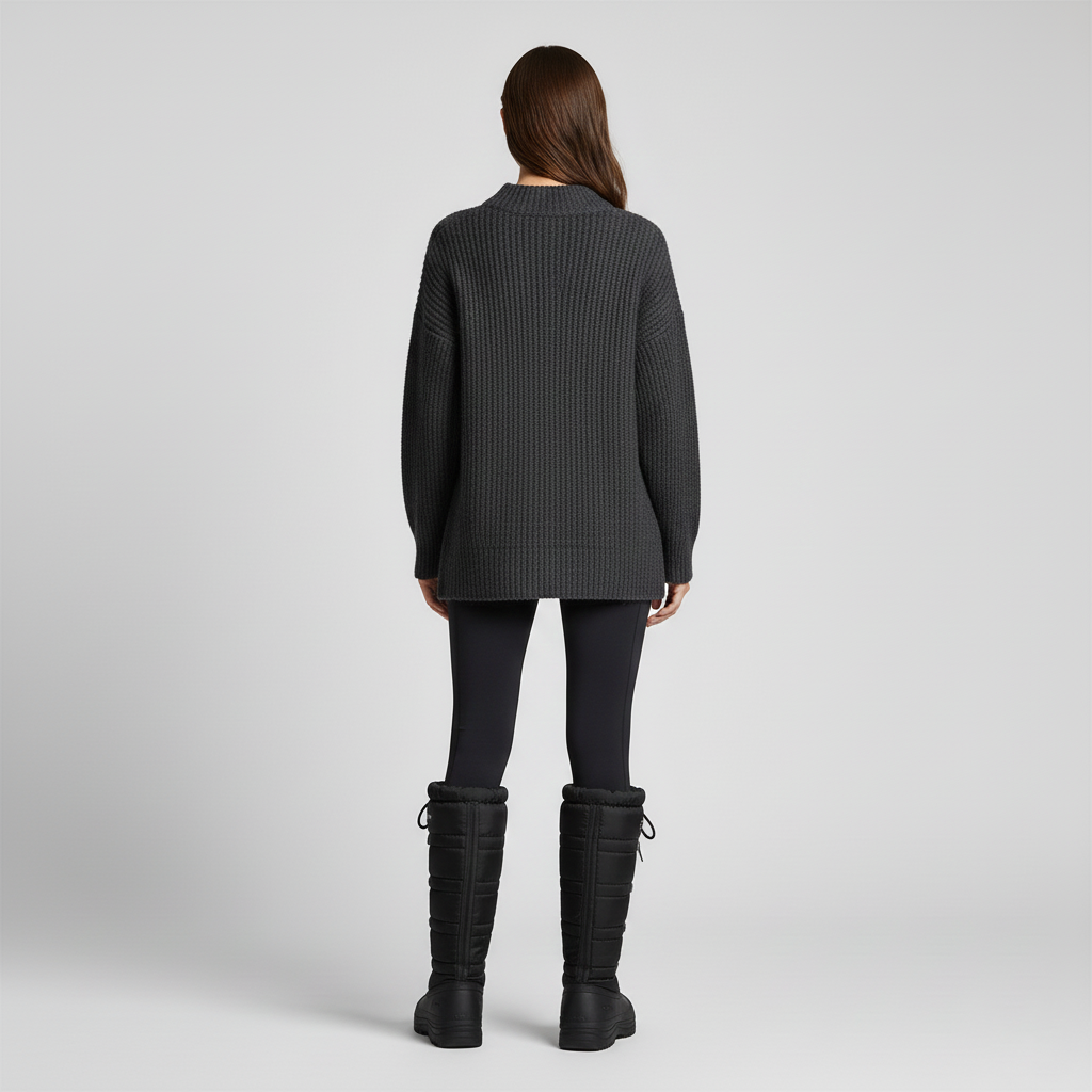 Bottes d’hiver hautes pour femme avec cordon de serrage