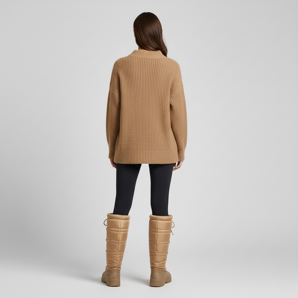 Bottes d’hiver hautes pour femme avec cordon de serrage