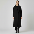 Manteau long pour femme avec col et fermeture boutonnée