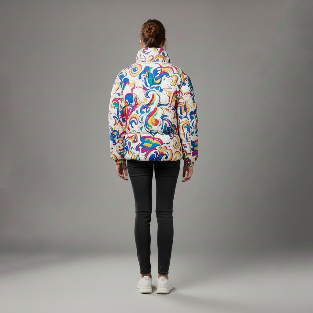 Doudoune pour femme avec imprimé coloré