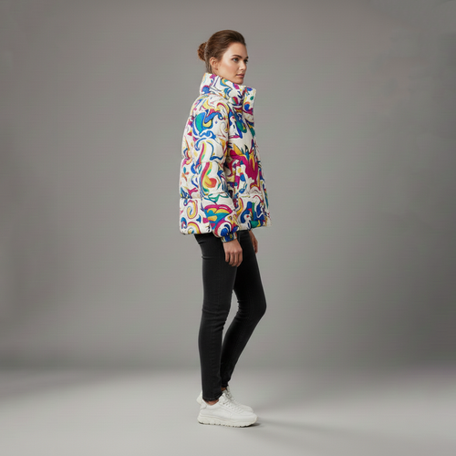 Doudoune pour femme avec imprimé coloré