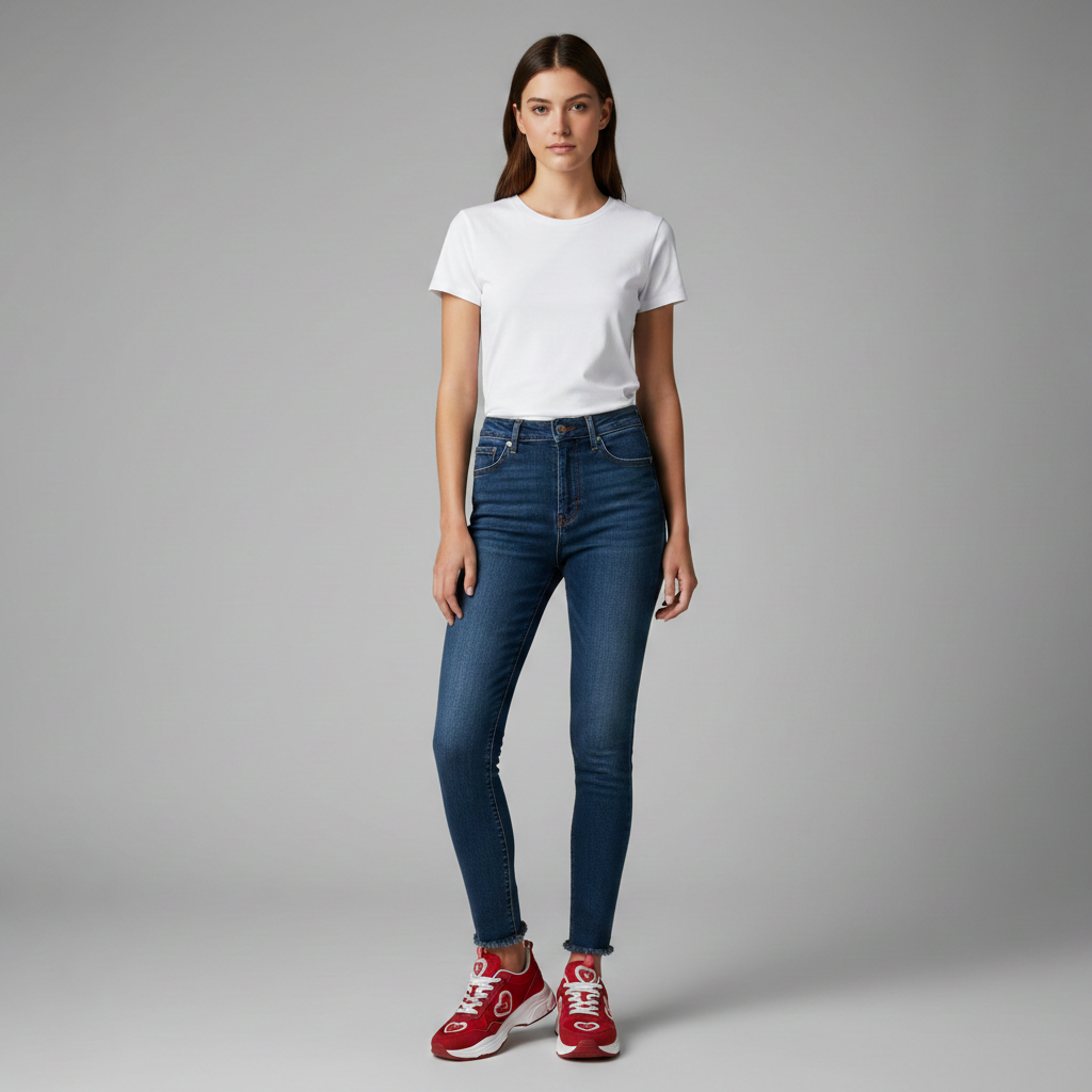 Baskets pour femme avec emblème cœur