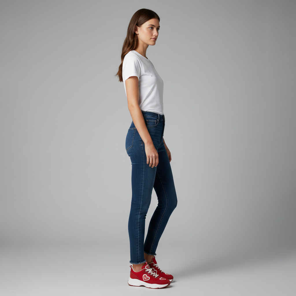 Baskets pour femme avec emblème cœur