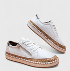 Baskets broderie florale semelle espadrille pour femme