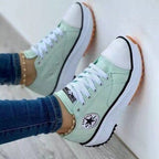 Baskets montantes semelle bicolore rose violet vert pour femme