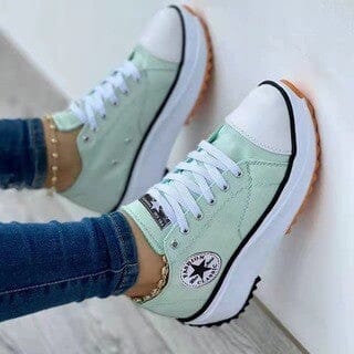 Baskets montantes semelle bicolore rose violet vert pour femme