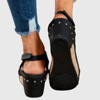 Sandales compensées, vue arrière du talon compensé
