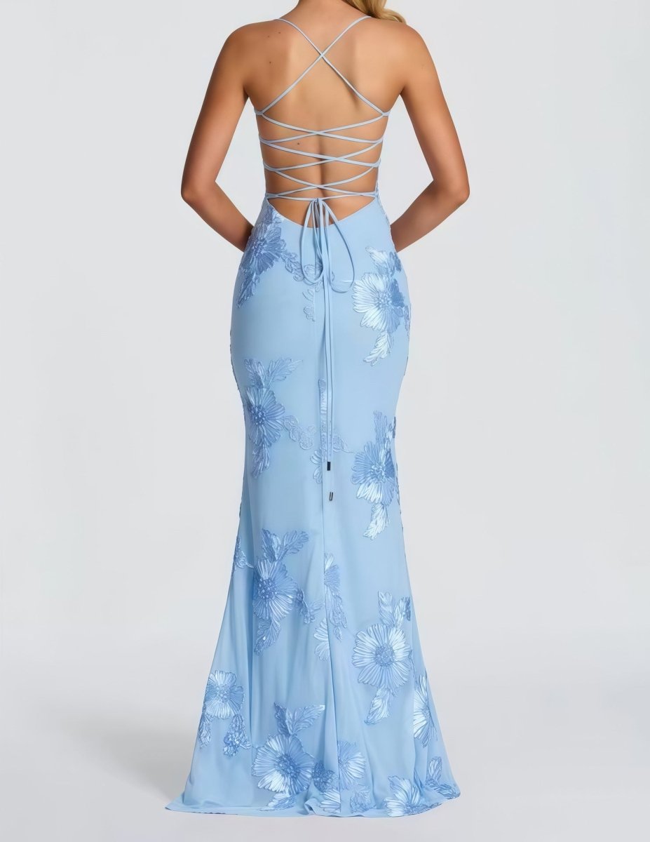 Robe bustier dentelle florale, vue trois quarts arrière