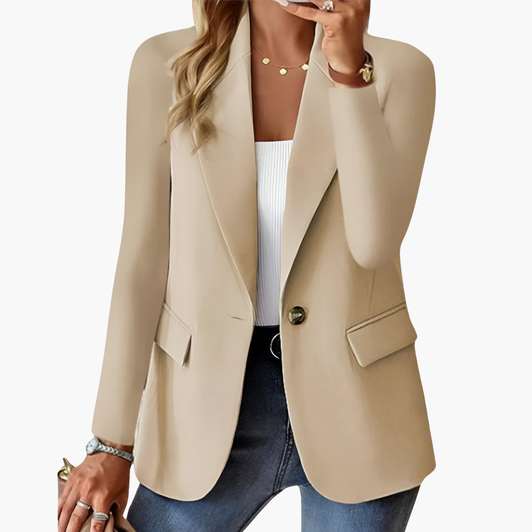 Blazer structuré bouton décoratif pour femme