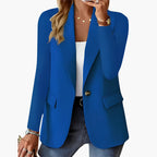 Blazer structuré bouton décoratif pour femme