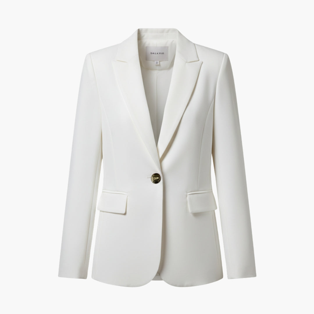 Blazer structuré bouton décoratif pour femme