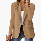 Blazer structuré bouton décoratif pour femme