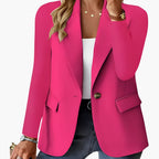 Blazer structuré bouton décoratif pour femme