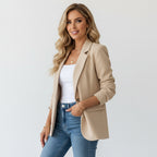 Blazer tailleur à col châle pour femme