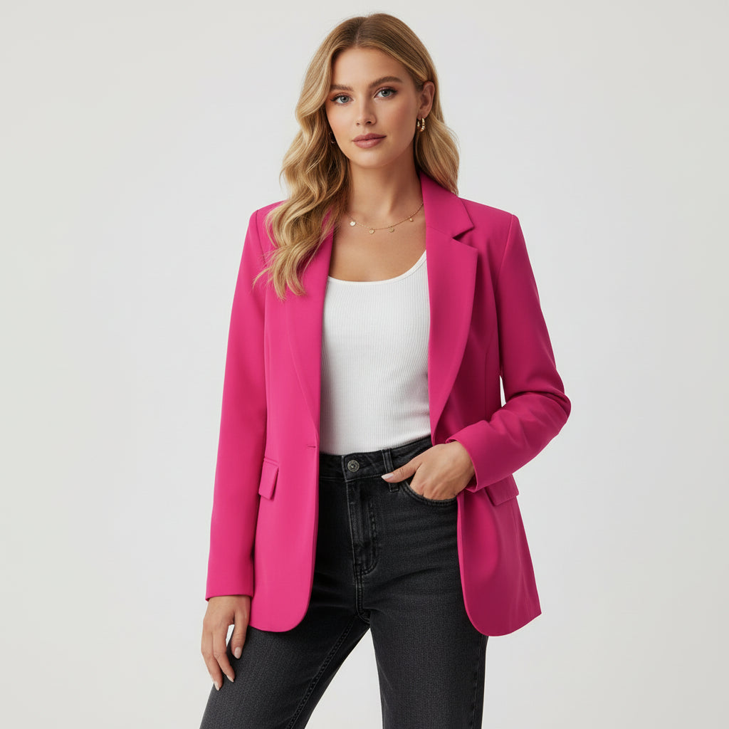 Blazer tailleur à col châle pour femme