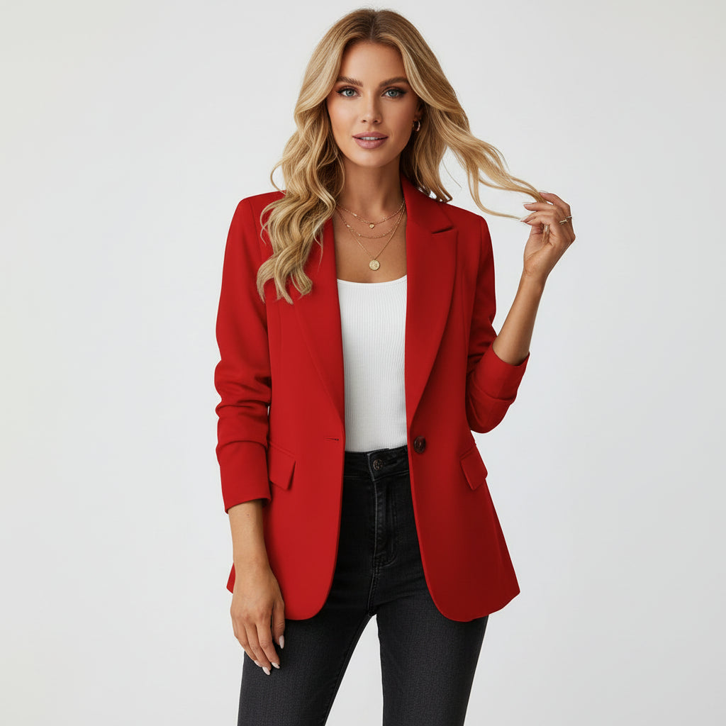 Blazer tailleur à col châle pour femme