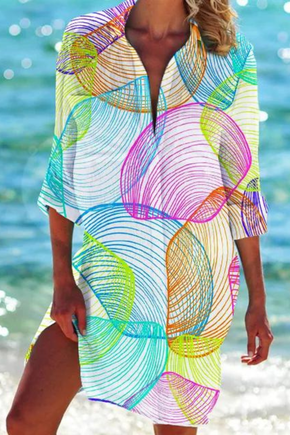 Blouse fluide à imprimé marin