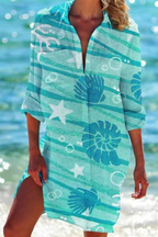 Blouse fluide à imprimé marin