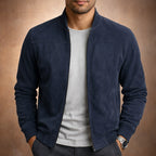 Blouson bomber col montant finition mate bleu foncé pour homme