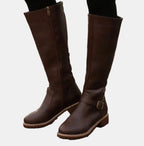 Bottes cavalières hautes à boucle pour femme – vue 3