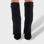 Bottes hautes à revers avec détail doré pour femme – vue 4