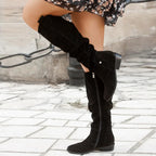Bottes hautes plates avec nœud pour femme – vue 3